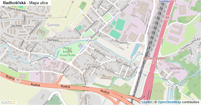 Radhošťská - mapa ulice