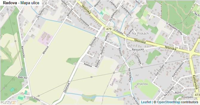 Radova - mapa ulice
