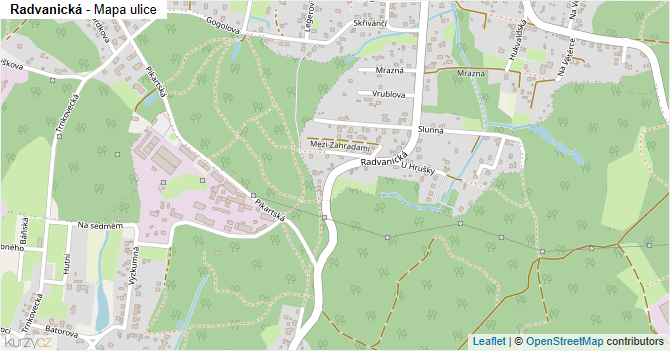 Radvanická - mapa ulice