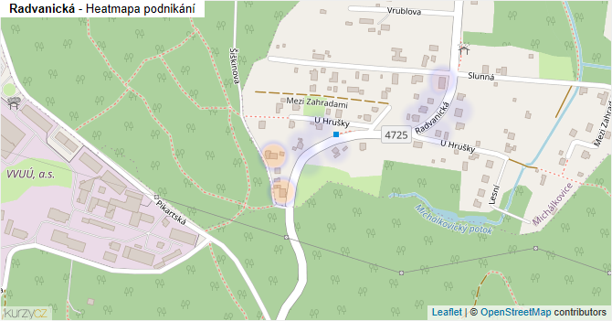 Radvanická - mapa podnikání
