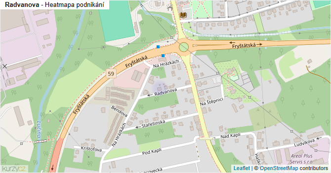 Radvanova - mapa podnikání