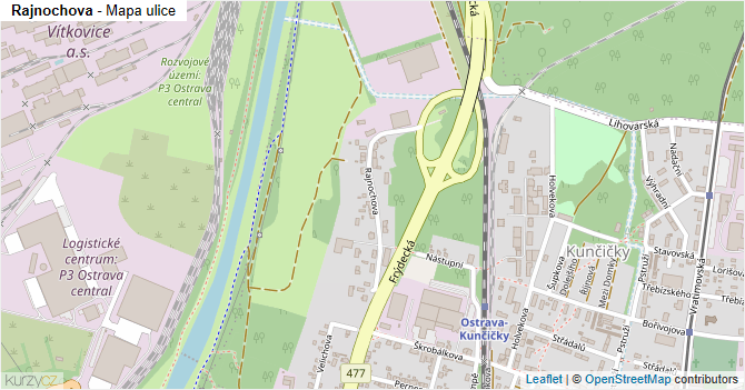 Rajnochova - mapa ulice