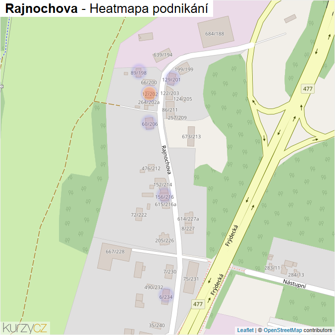 Mapa Rajnochova - Firmy v ulici.
