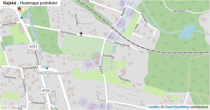 Rajská - mapa podnikání
