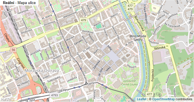 Reální - mapa ulice