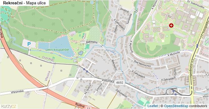Rekreační - mapa ulice