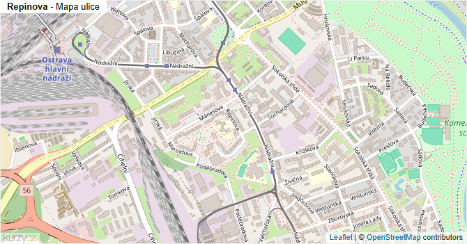 Repinova - mapa ulice
