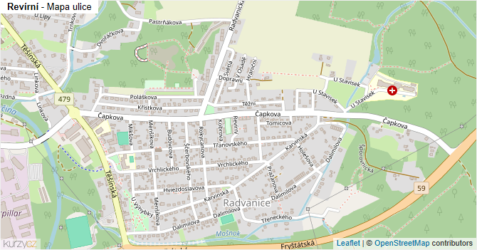 Revírní - mapa ulice