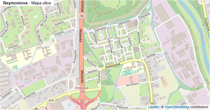 Reymontova - mapa ulice