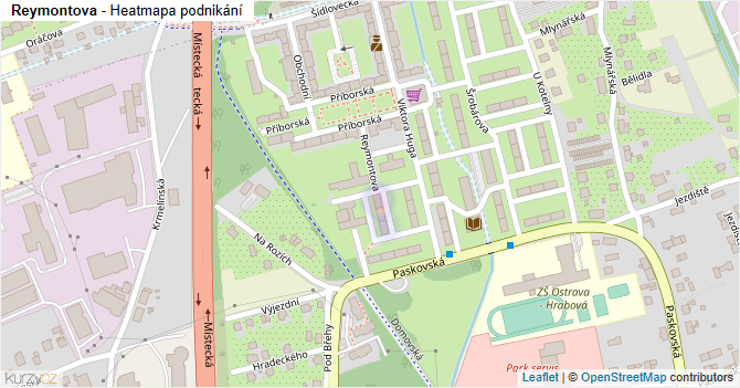 Reymontova - mapa podnikání