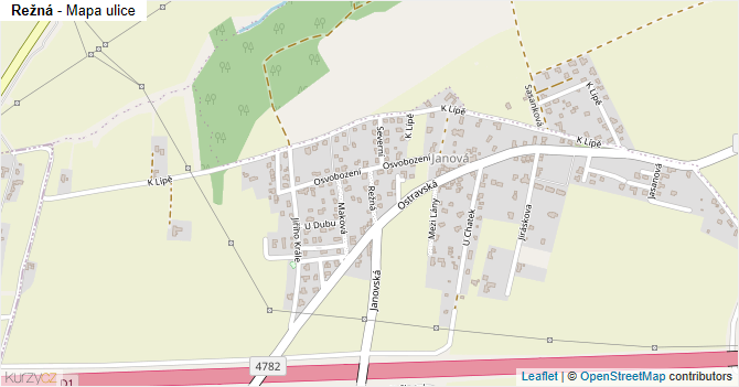 Režná - mapa ulice