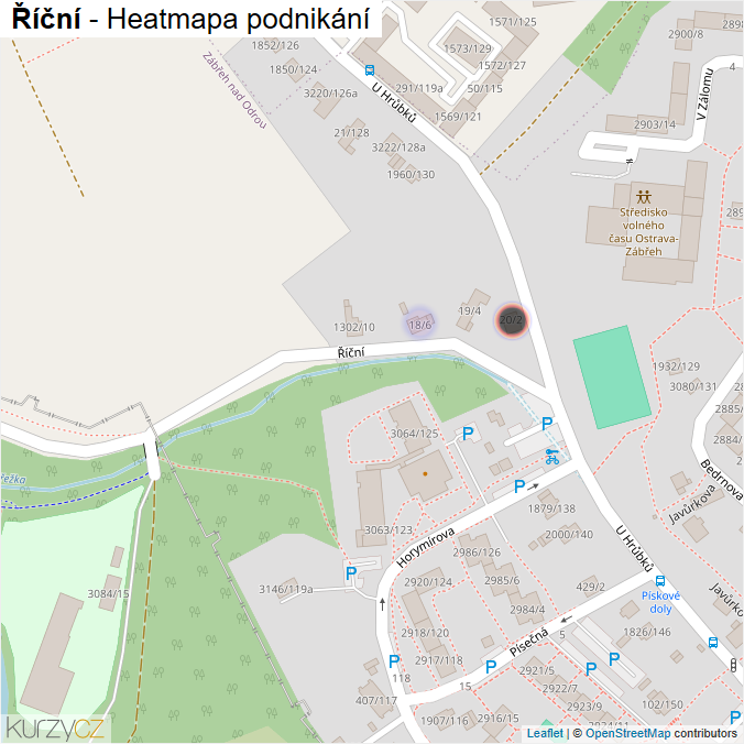 Mapa Říční - Firmy v ulici.