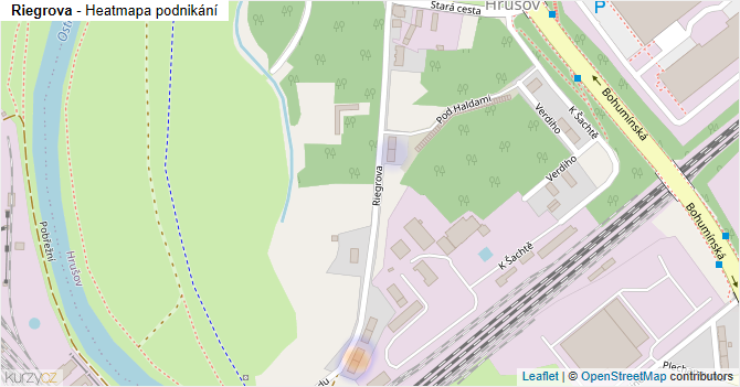 Riegrova - mapa podnikání