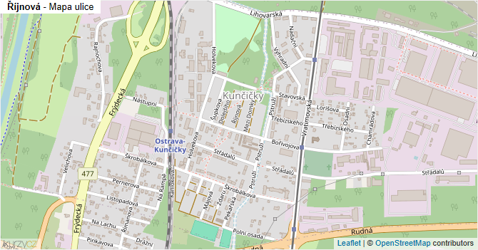 Říjnová - mapa ulice