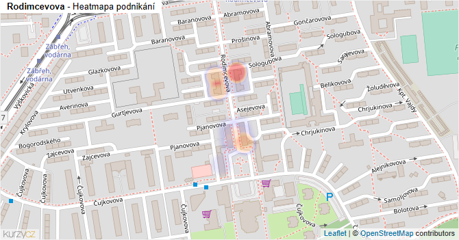 Rodimcevova - mapa podnikání