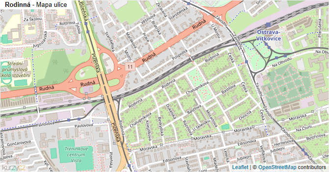Rodinná - mapa ulice