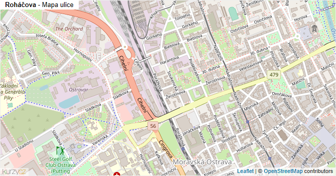 Roháčova - mapa ulice