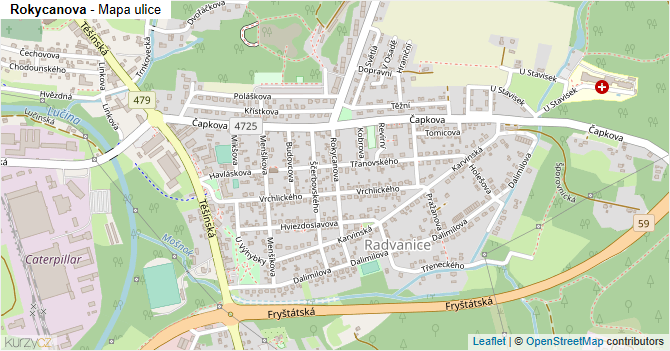 Rokycanova - mapa ulice