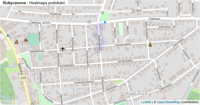 Rokycanova - mapa podnikání