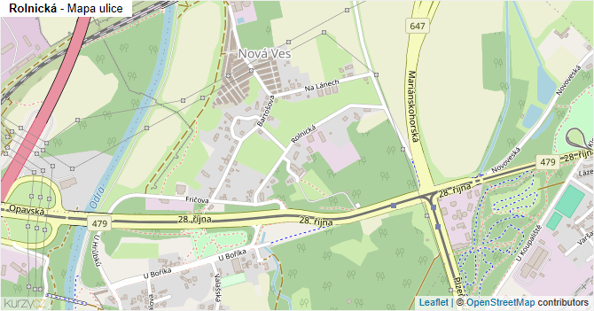 Rolnická - mapa ulice