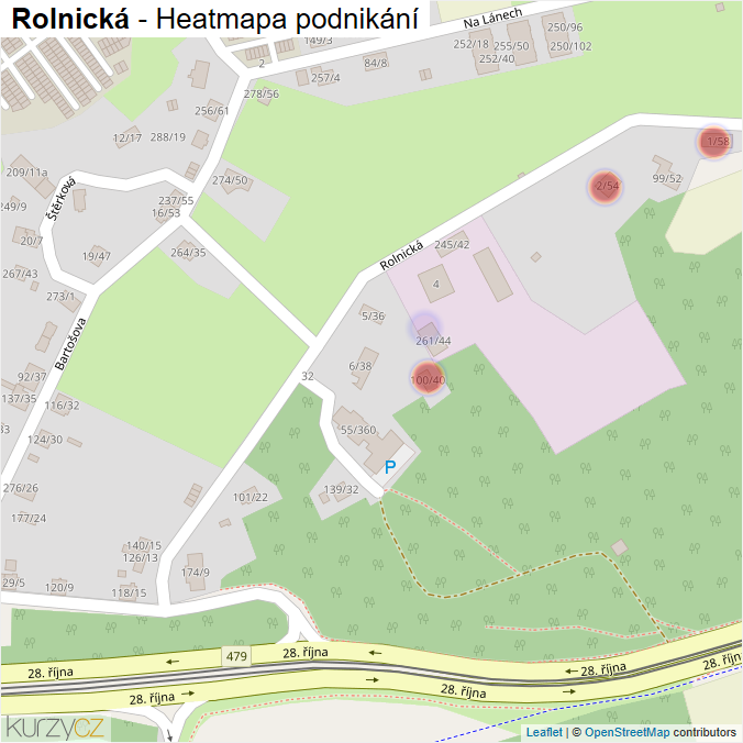 Mapa Rolnická - Firmy v ulici.