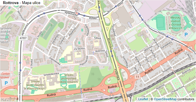 Rottrova - mapa ulice