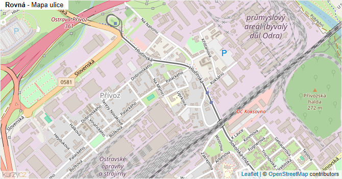 Rovná - mapa ulice