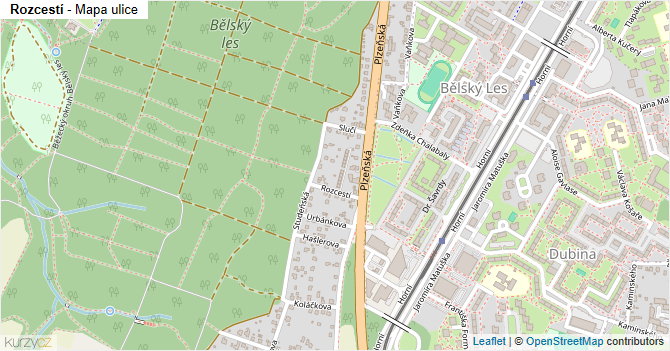 Rozcestí - mapa ulice