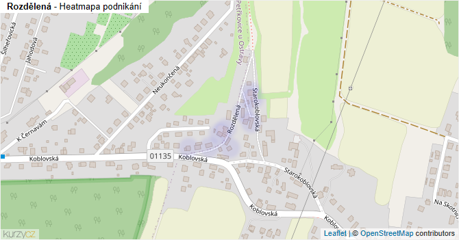Rozdělená - mapa podnikání