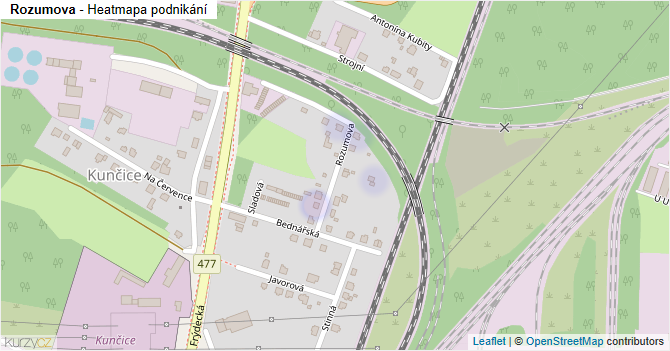Rozumova - mapa podnikání