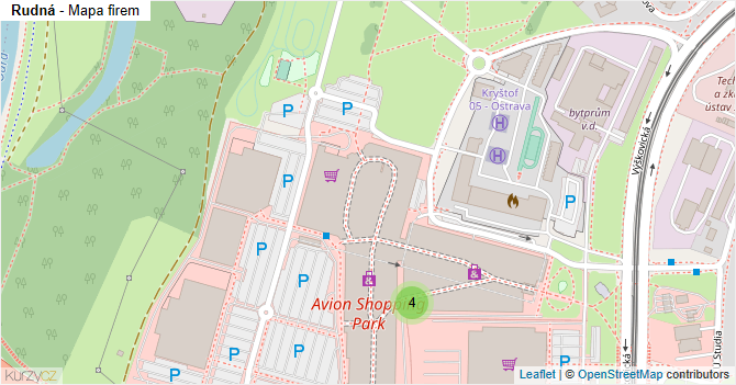 Rudná - mapa firem
