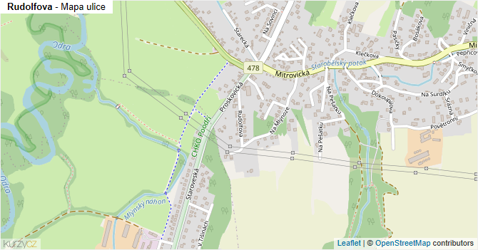 Rudolfova - mapa ulice