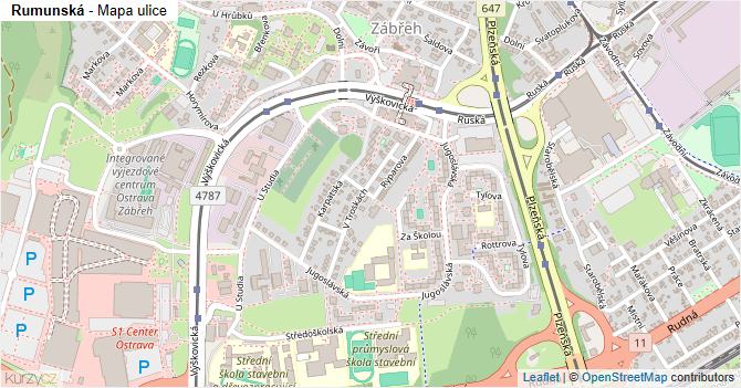 Rumunská - mapa ulice