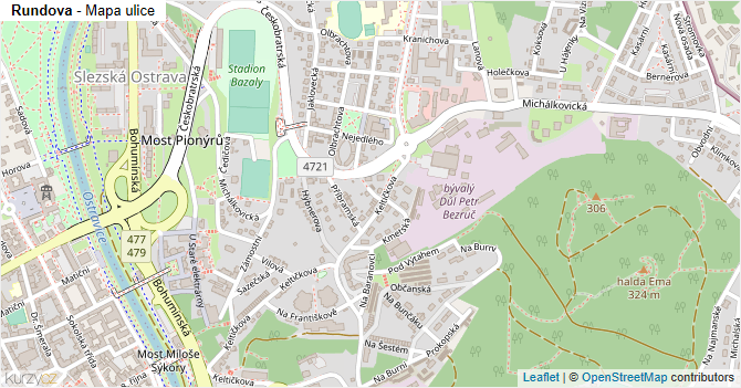 Rundova - mapa ulice