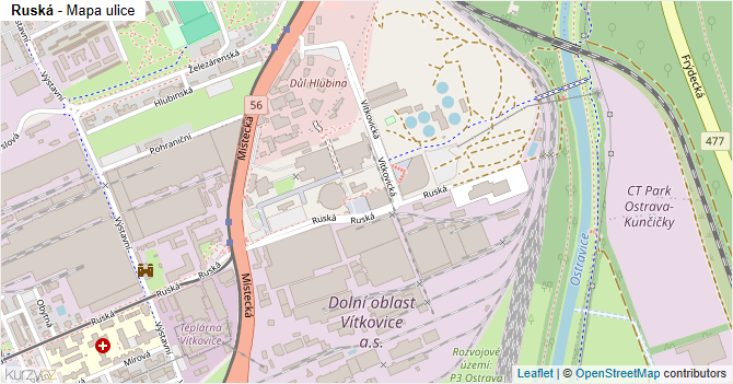 Ruská - mapa ulice