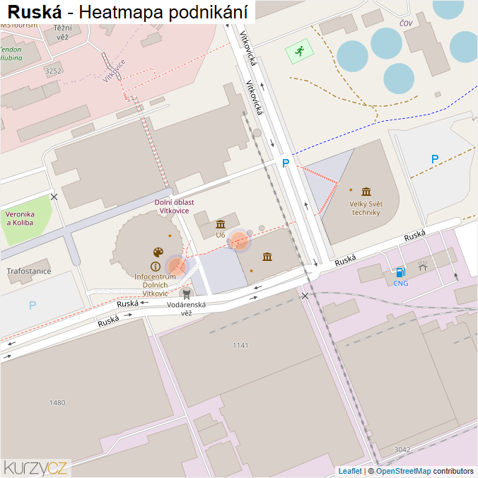 Mapa Ruská - Firmy v ulici.