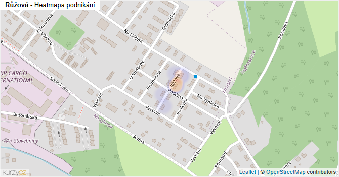 Růžová - mapa podnikání