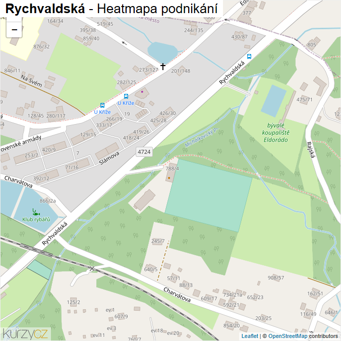 Mapa Rychvaldská - Firmy v ulici.