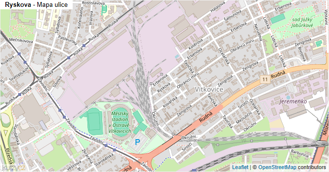 Ryskova - mapa ulice