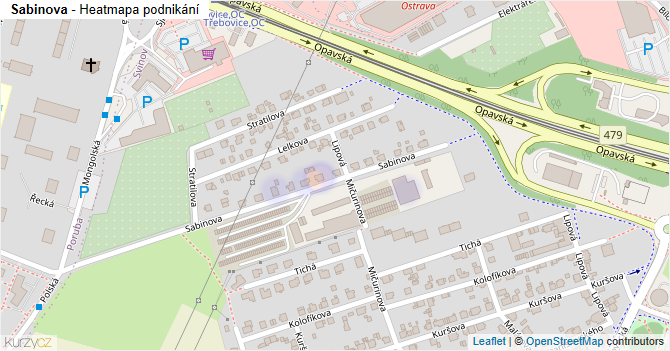 Sabinova - mapa podnikání