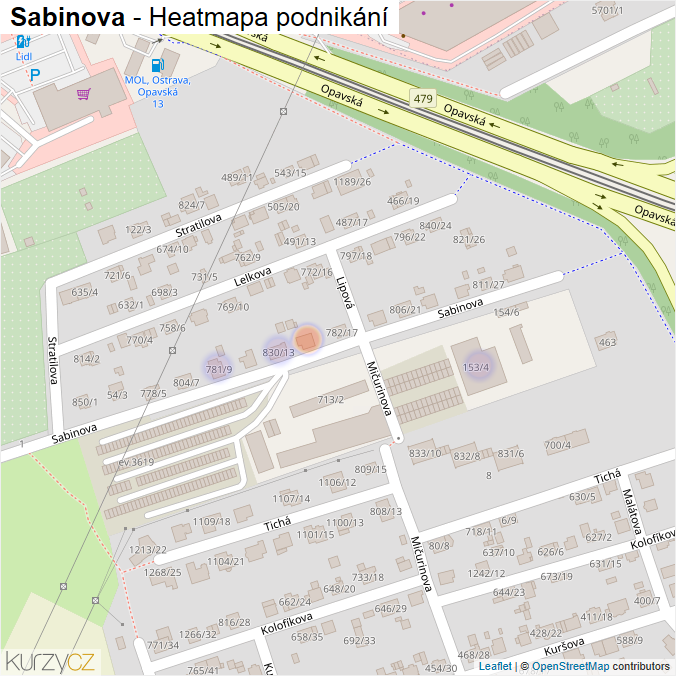 Mapa Sabinova - Firmy v ulici.