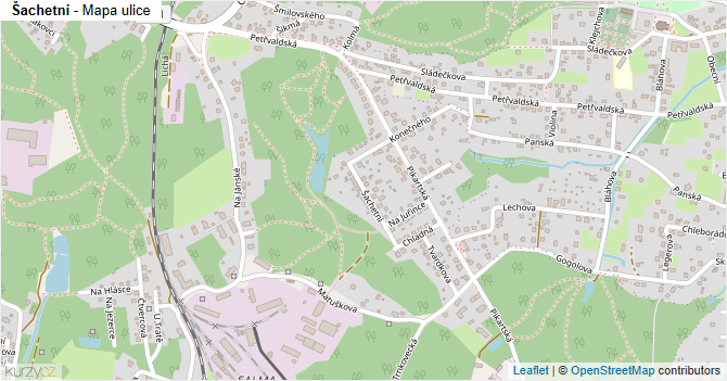 Šachetní - mapa ulice