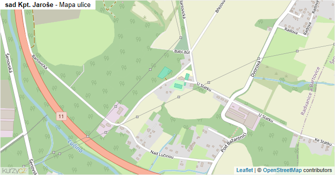 sad Kpt. Jaroše - mapa ulice