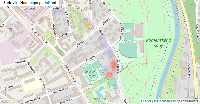Sadová - mapa podnikání