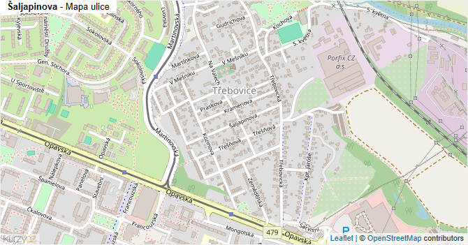 Šaljapinova - mapa ulice