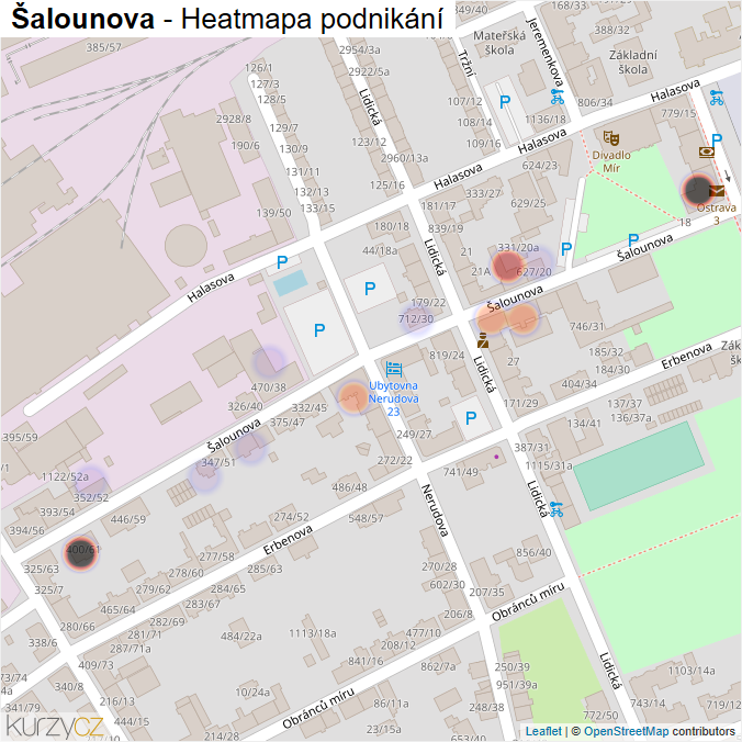 Mapa Šalounova - Firmy v ulici.