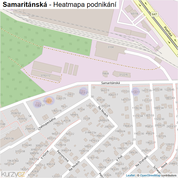 Mapa Samaritánská - Firmy v ulici.