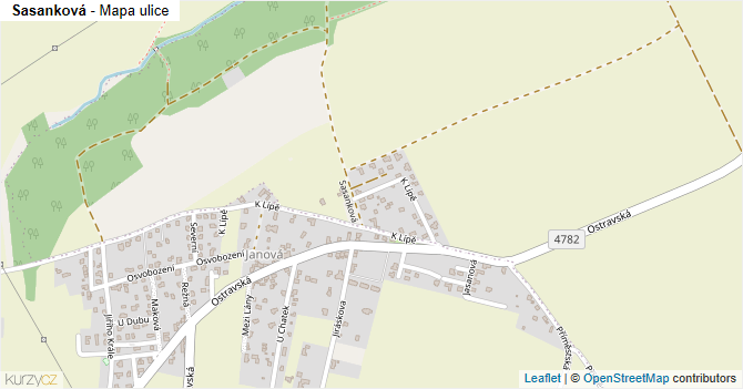 Sasanková - mapa ulice