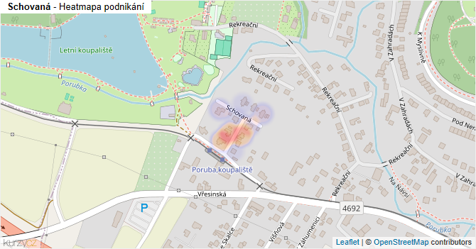 Schovaná - mapa podnikání