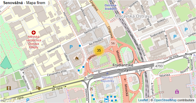 Senovážná - mapa firem
